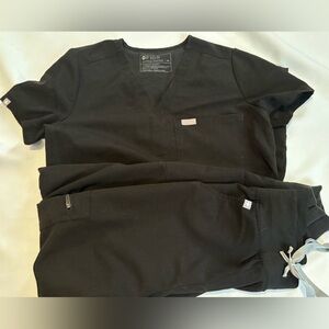 Figs Black Scrub Set XS